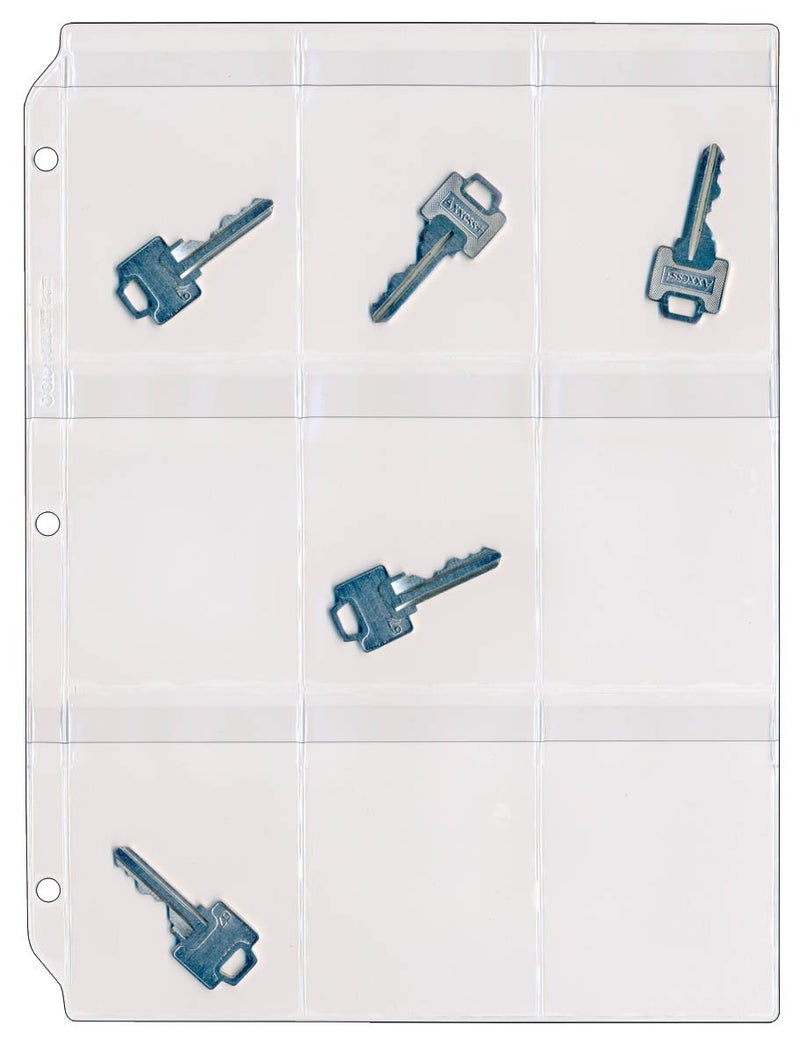 STORE SMART StoreSMARTÂ® Key Holder - Clear Vinyl Binder Pages - 10-Pack - Top Load with Flaps- RMSTWPF-KEY-10 - Image 1